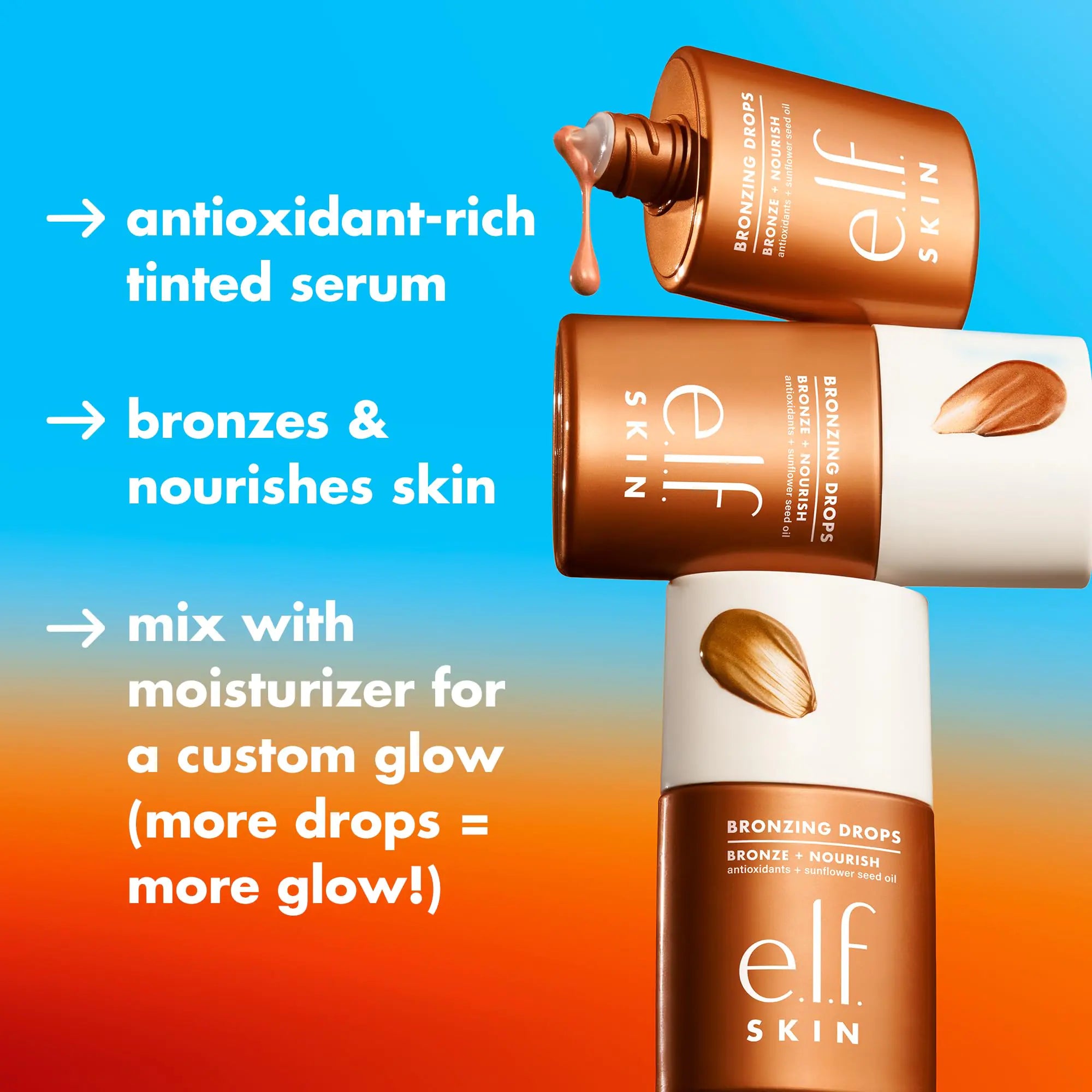 e.l.f. SKIN Bronzing Drops, Liquid A Sun-Kissed Glow