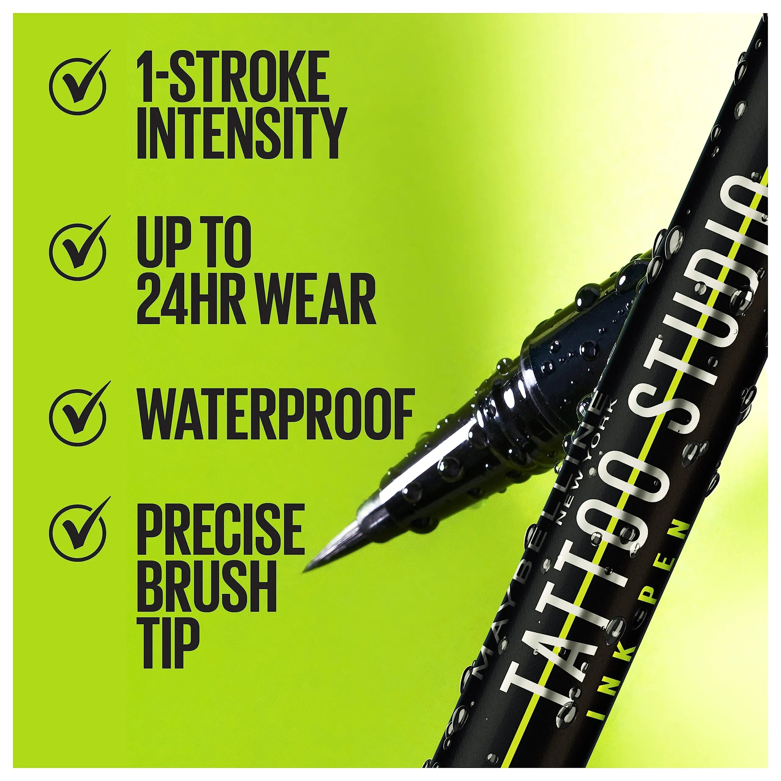 Maybelline Tattoo Studio Ink Pen Liquid Eyeliner, Up to 24 Hours waterproof