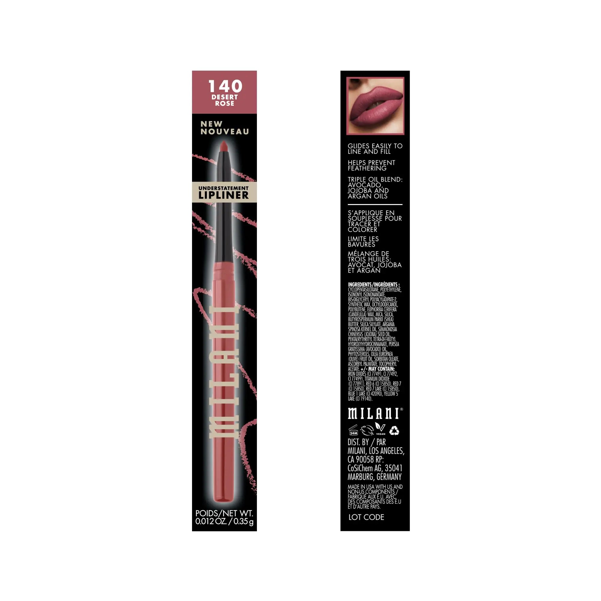 Soft Lip Liner Pencil, Easy to Use Lip Makeup Desert Rose