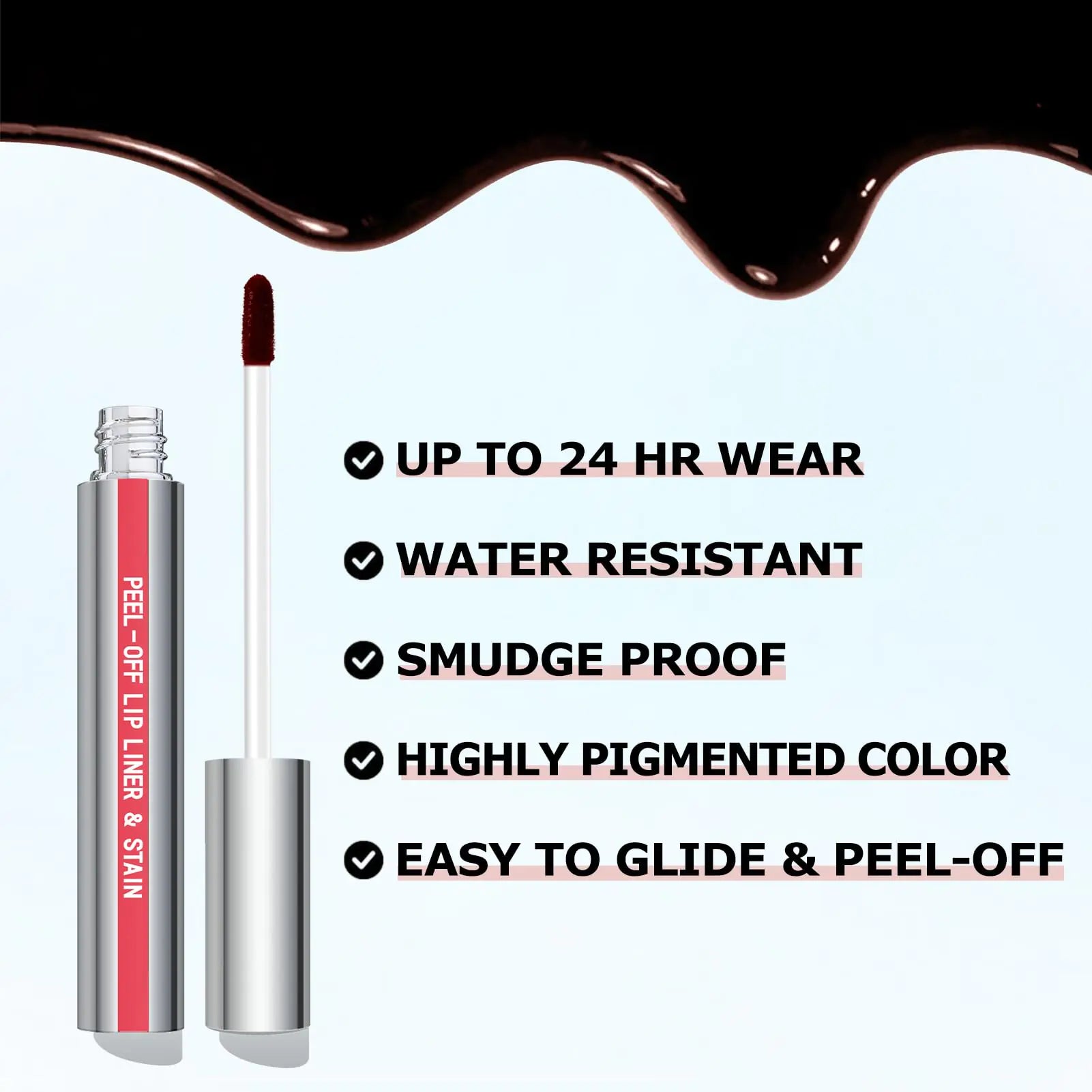 Lip Liner Stain,with Matte Finish, Long Lasting, Waterproof