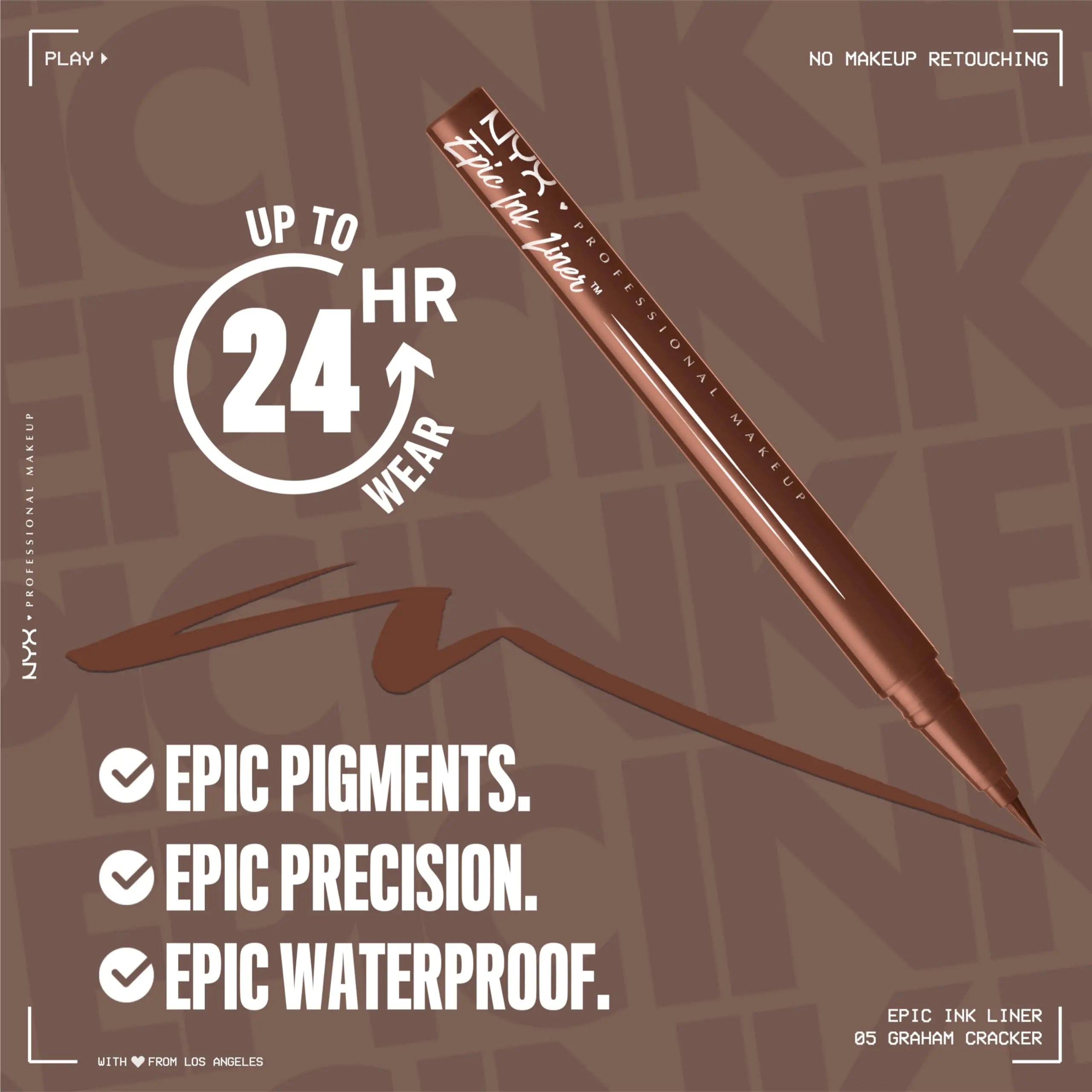 Epic Ink Liner, Waterproof Liquid Eyeliner with Vegan Formula